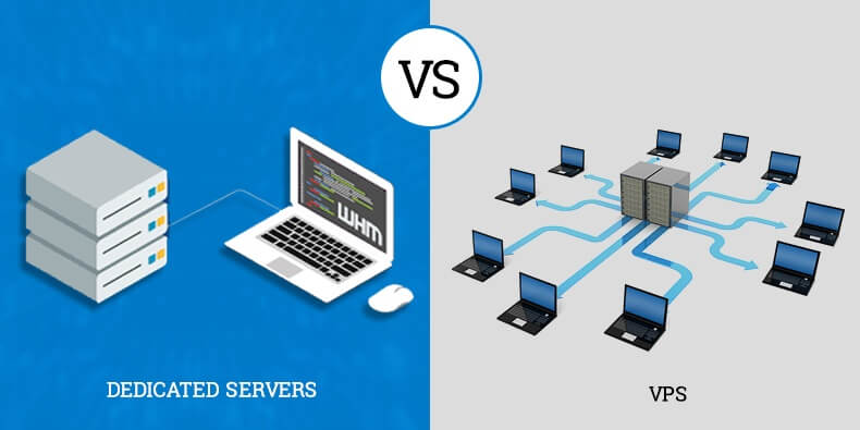 Hình ảnh minh họa sự khác biệt giữa VPS và Dedicated Server cho doanh nghiệp